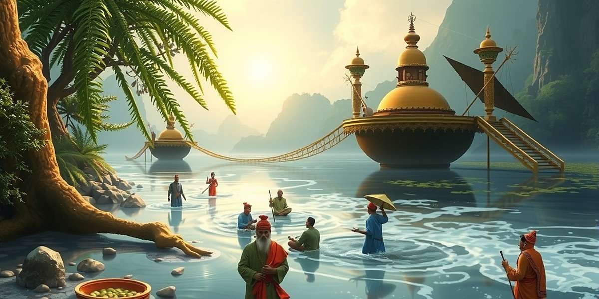 Fennel Spirit Realm Sacred Rivers Update Fennel Spirit Realm Sacred Rivers update showing the Ganga river realm with spiritual beings and pilgrims